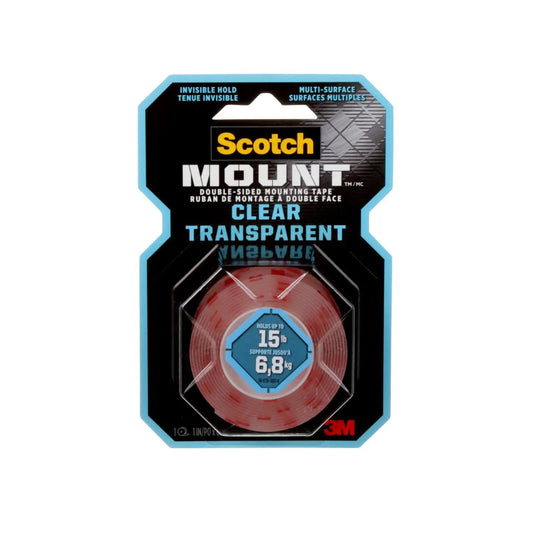 Scotch Mount Double-Sided Mounting Tape 410H-DC-EF, Clear, 1" x 60", Pack of 1 Roll