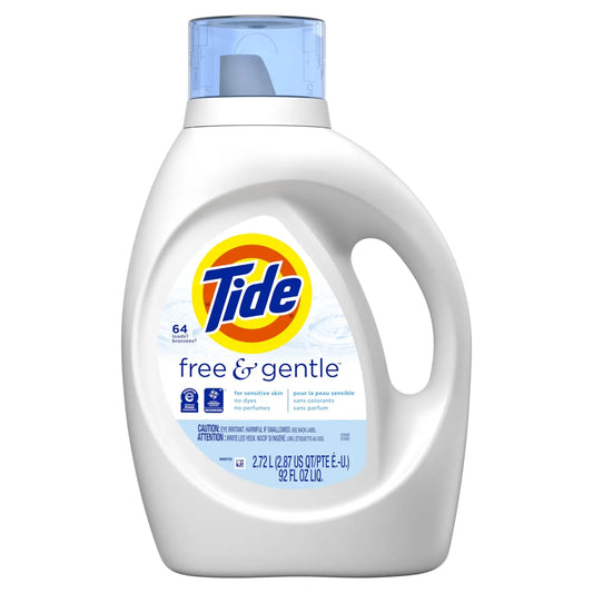 Tide Liquid Laundry HE Detergent, Free & Gentle, 64 loads