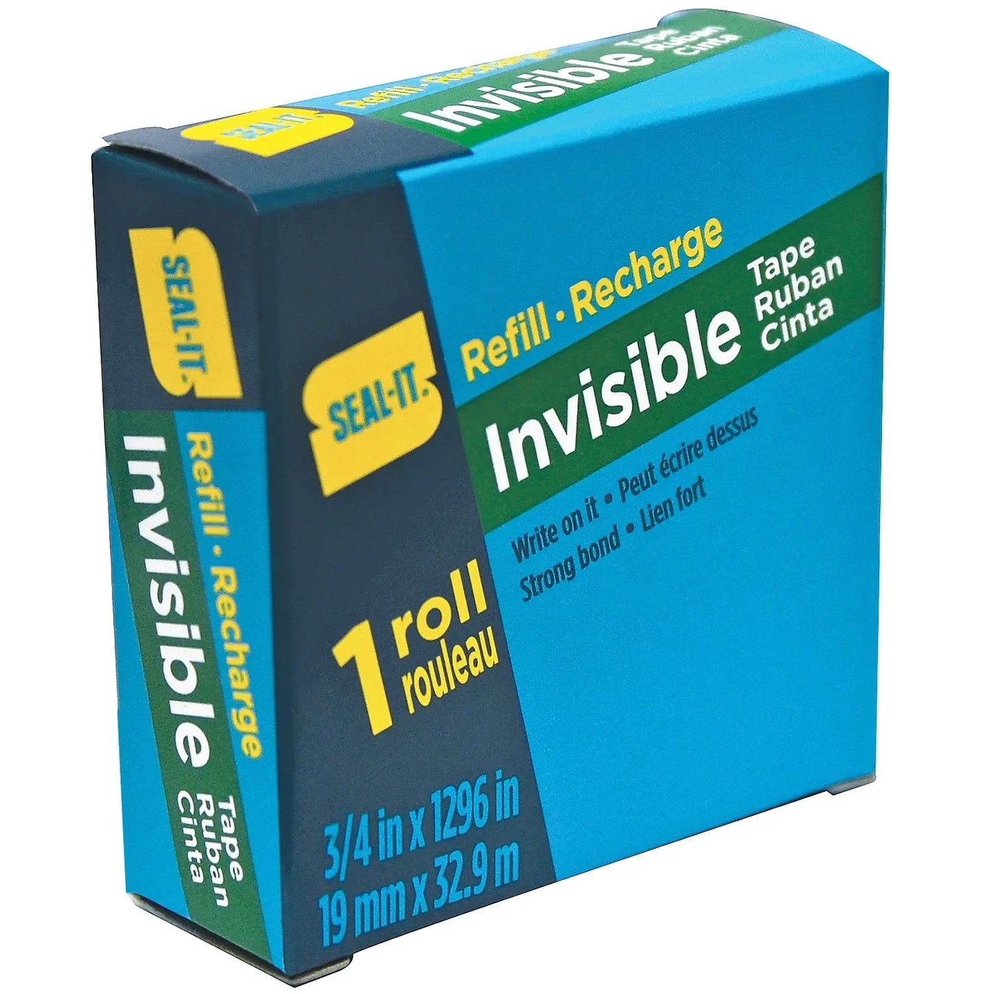 Seal-It Invisible Tape Refill, Matte Finish, 3/4" x 108'