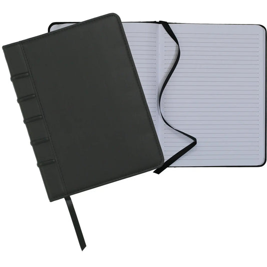 Mead Deluxe Faux Leather Journal, Black, 9-1/2" x 7-1/4"