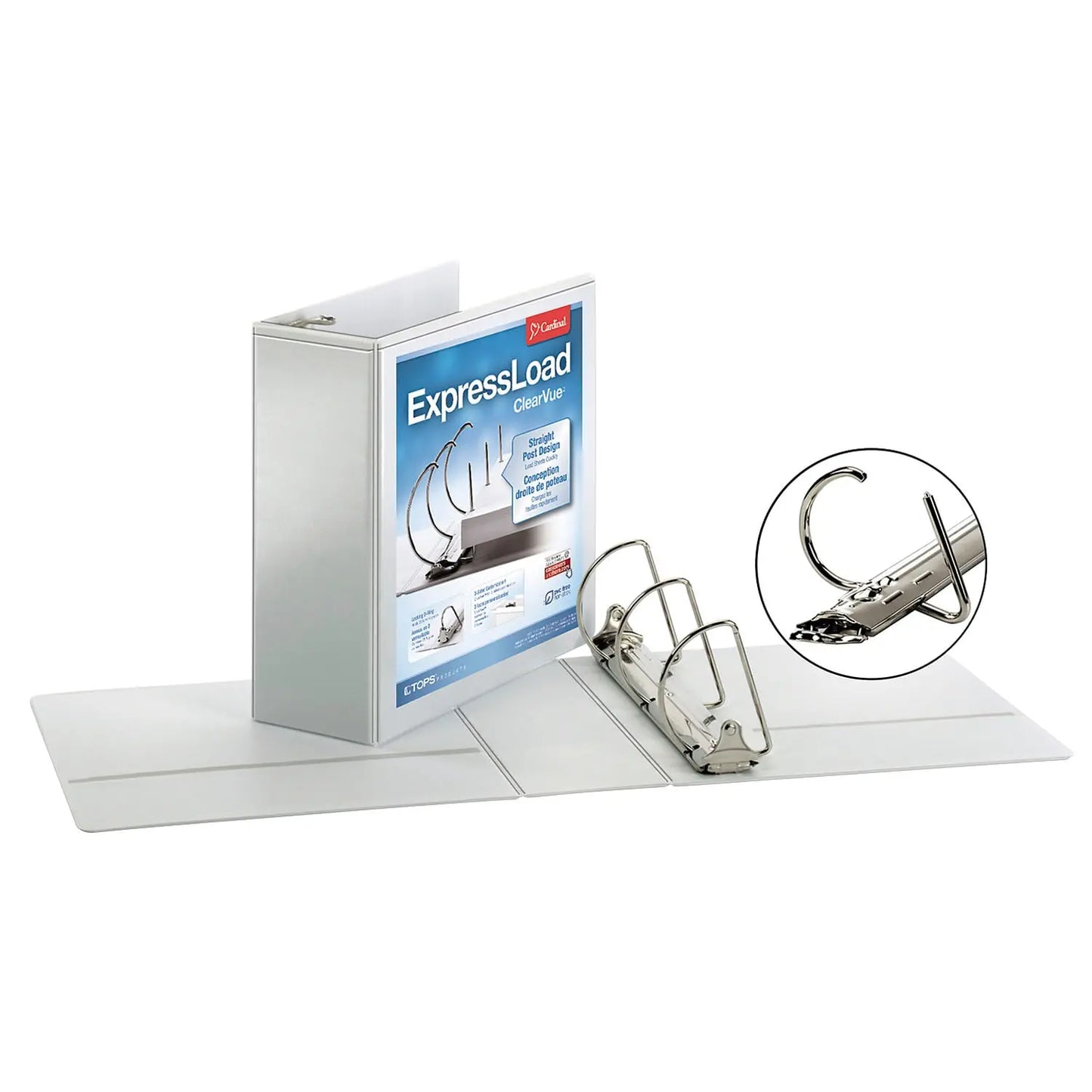 Cardinal ExpressLoad ClearVue Locking 4" Letter-Size D-Ring Binder