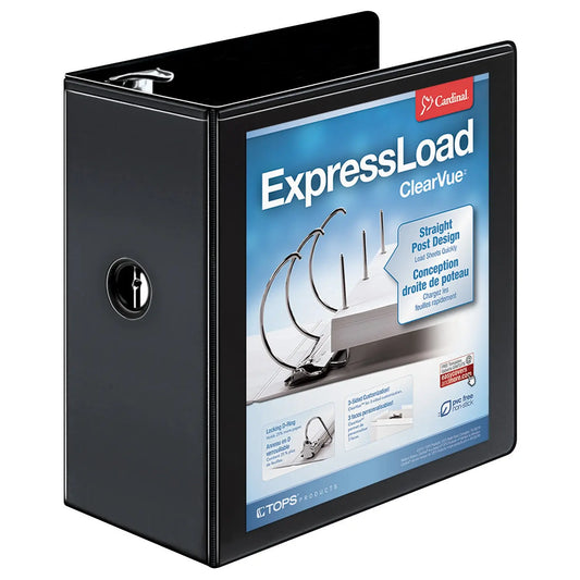 Cardinal ExpressLoad ClearVue Locking 5" Letter-Size D-Ring Binder