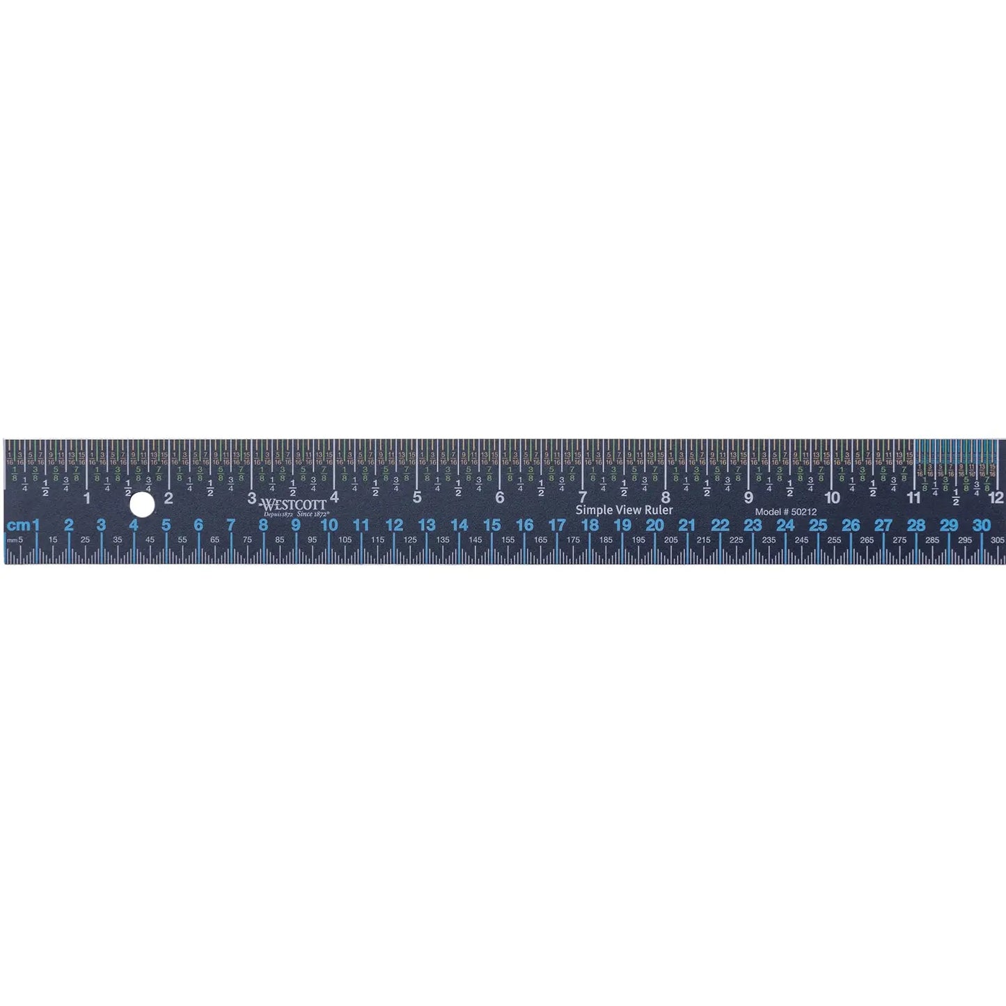 Wescott Simple View Steel Ruler, 12"/30 cm