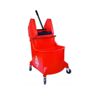 Globe Commercial Products Downpress Dual Bucket System, Red, 35 Quart