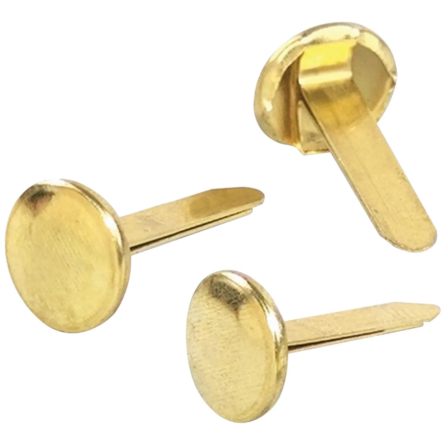 Acco Round Head Paper Fasteners, Brass-Plated, 1/2", 100/BX