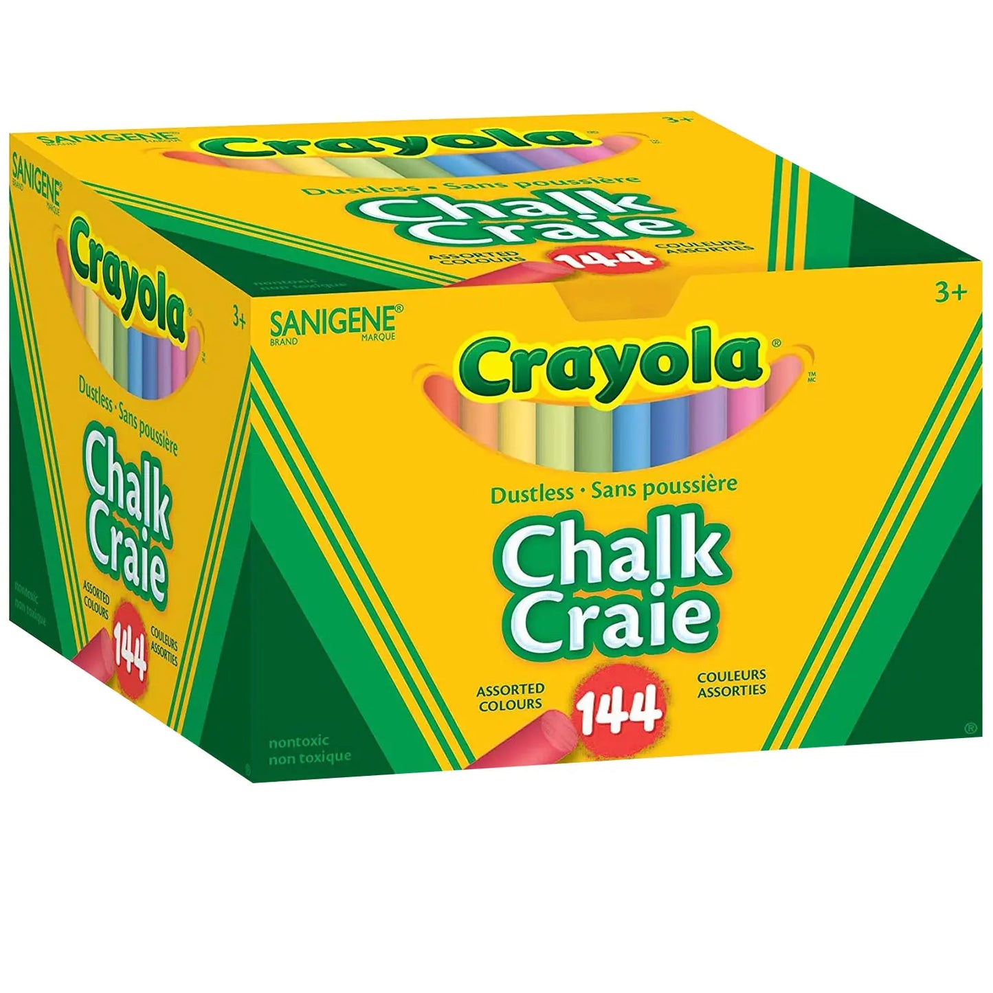 Crayola Dustless Chalk, Assorted Colours, 144/BX