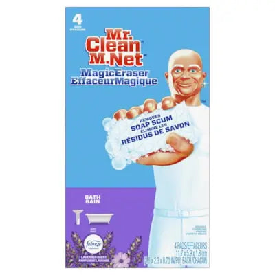 Mr. Clean Magic Eraser Bath Scrubber, Febreze Lavender Scent, Pack of 4 Pads