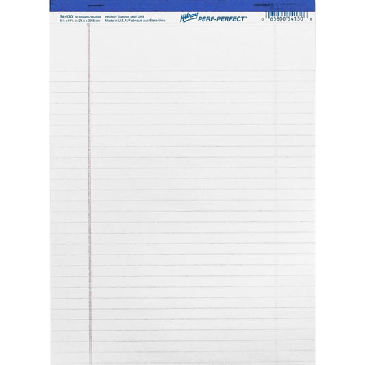 Hilroy Micro-Perforated Business Pads, White, Letter Size, 50 Sheets