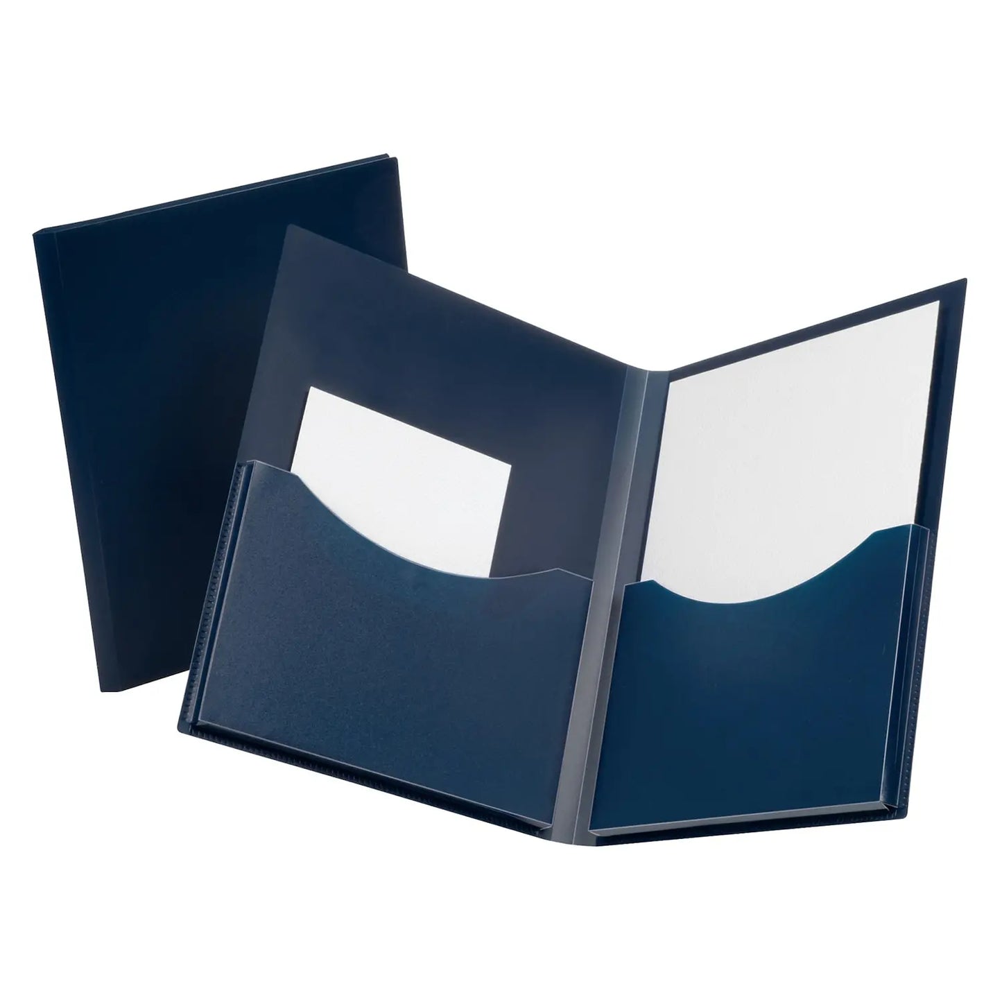 Oxford Double Stuff Laminated Twin-Pocket Folders, Navy, Letter Size, 20/BX