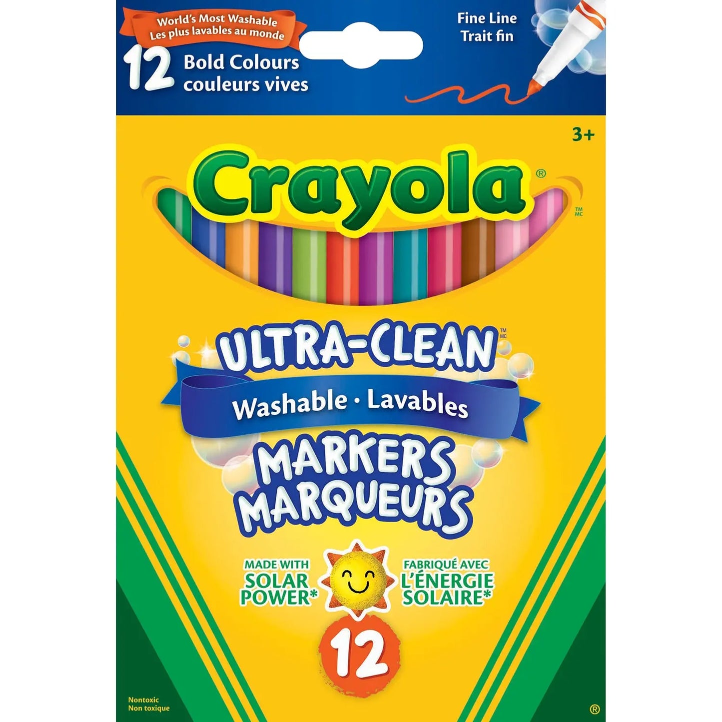 Crayola Ultra-Clean Washable Markers, Fine Tip (12/PK)