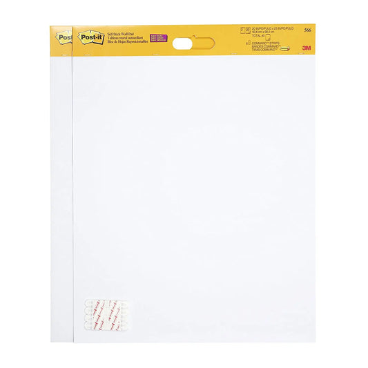 Post-it Super Sticky Self-Stick Easel Pads, 20" x 23", 20 Sheets/Pad, 2 Pads/PK