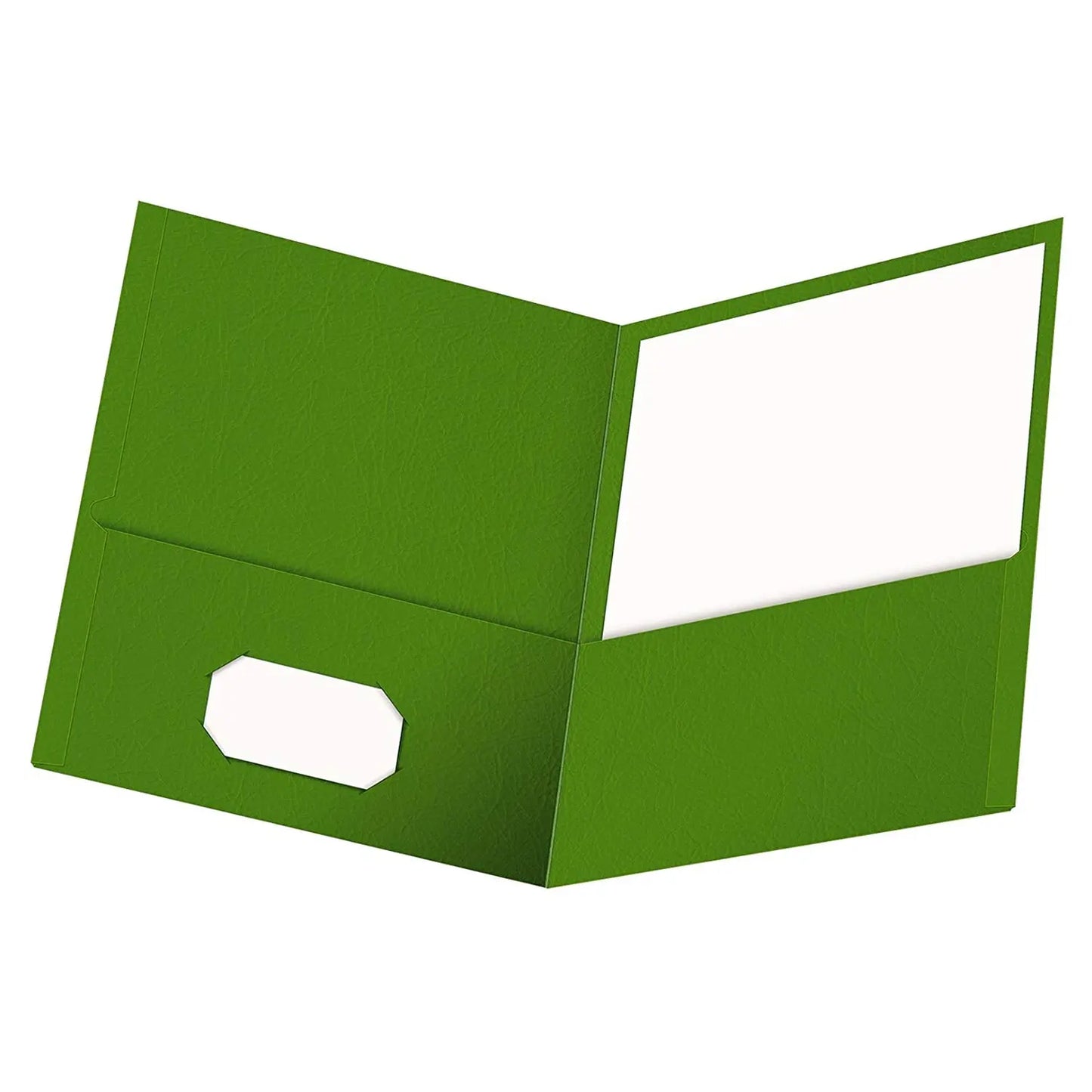 Oxford Embossed Twin Pocket Folders, Green, Letter Size, 25/BX