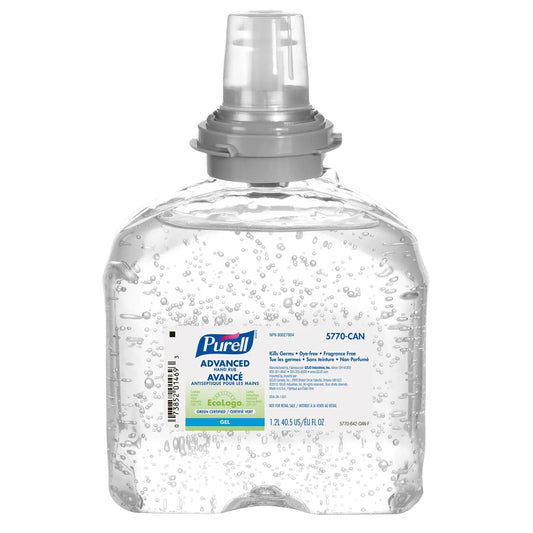 Purell TFX Advanced Gel Hand Sanitizer Refill, 70% Alcohol Content, 1,200 mL, Case of 4