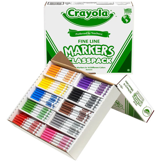 Crayola Markers ClassPack, Assorted Classic Colours, Fine Tip, 200/BX