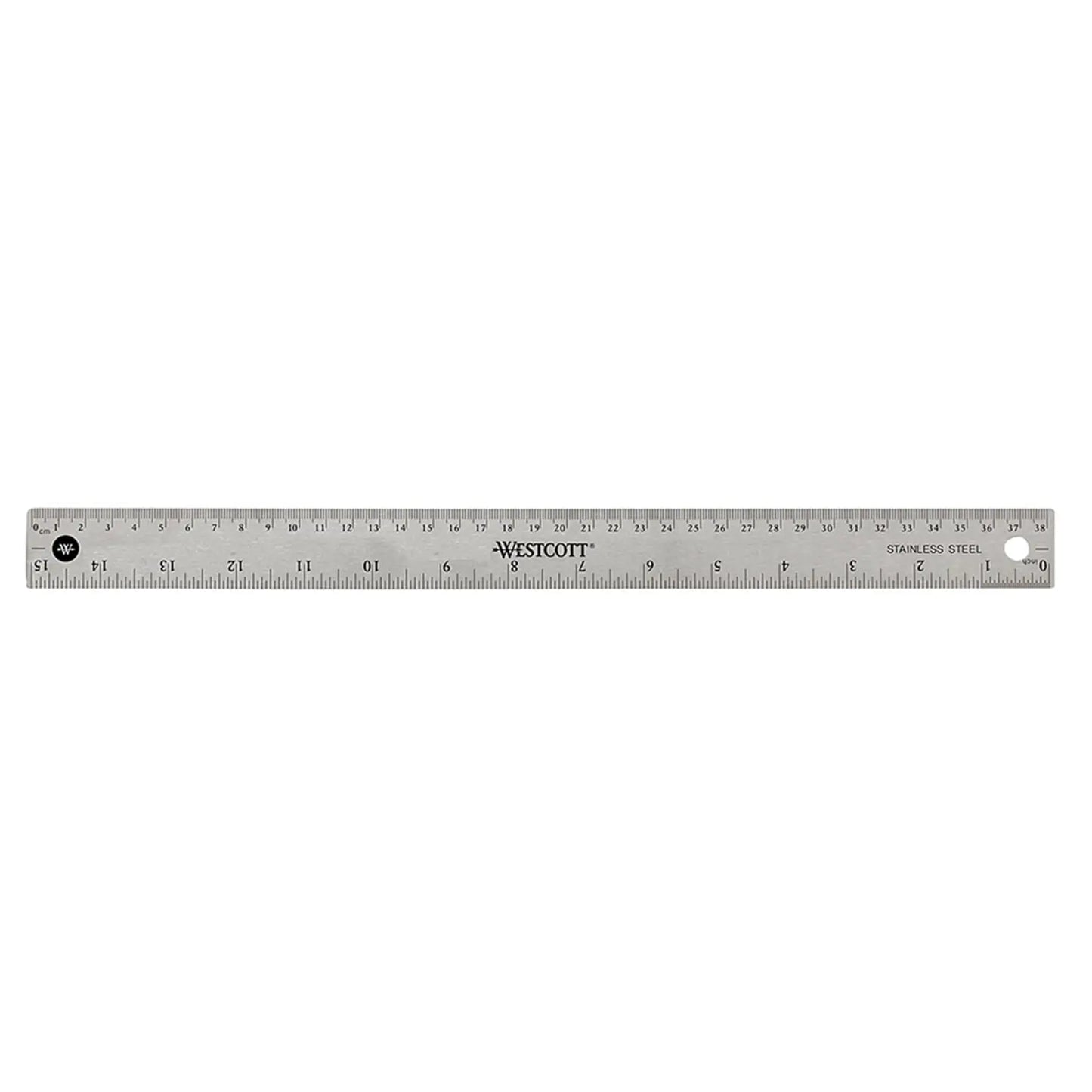 Westcott Stainless Steel Ruler with Non Slip Cork Base