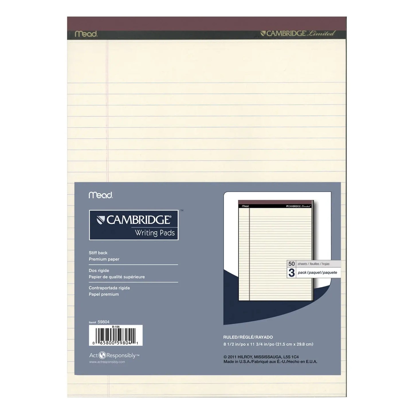 Cambridge Coloured Office Pads (3/PK)