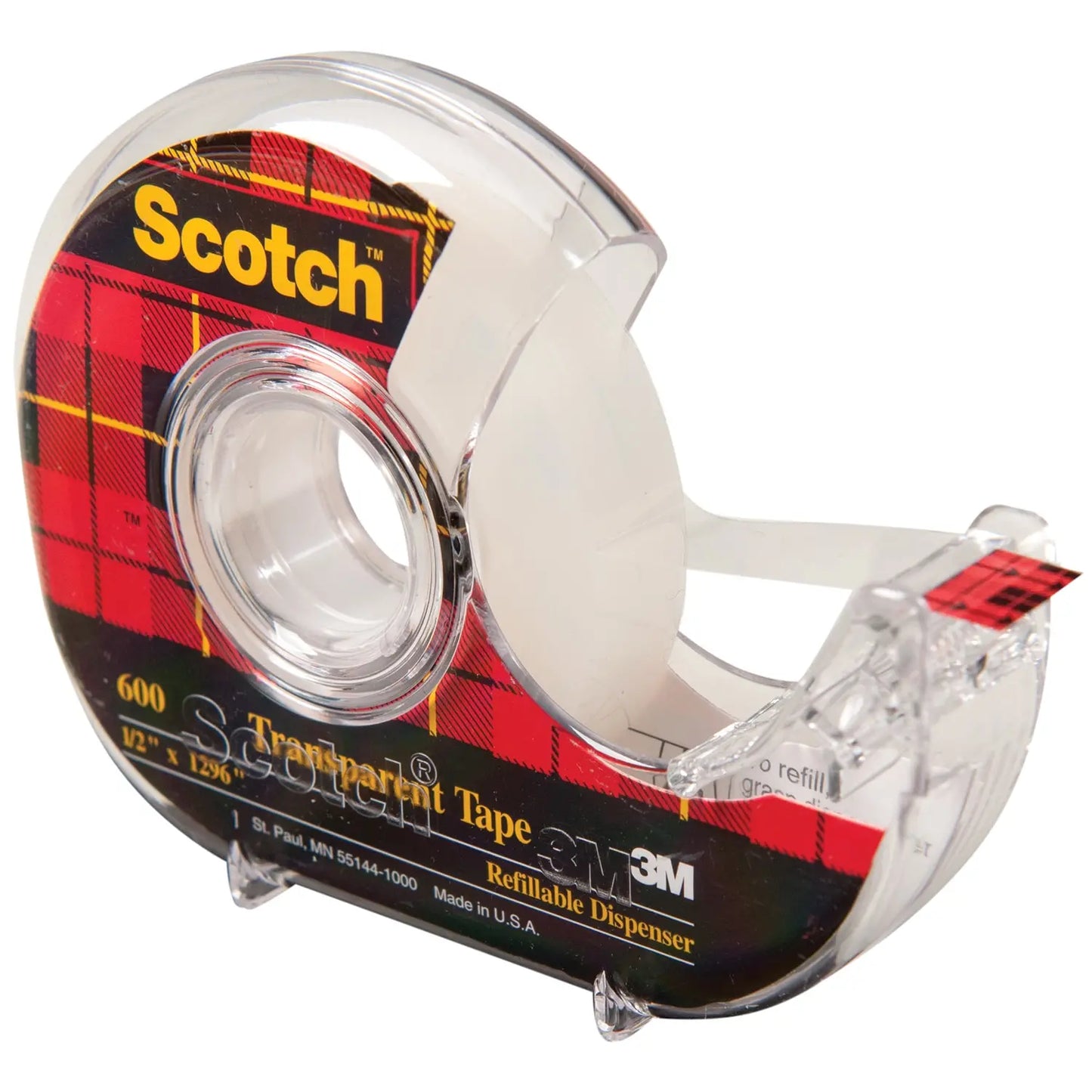 Scotch Transparent Tape with Refillable Dispenser 12.7mm