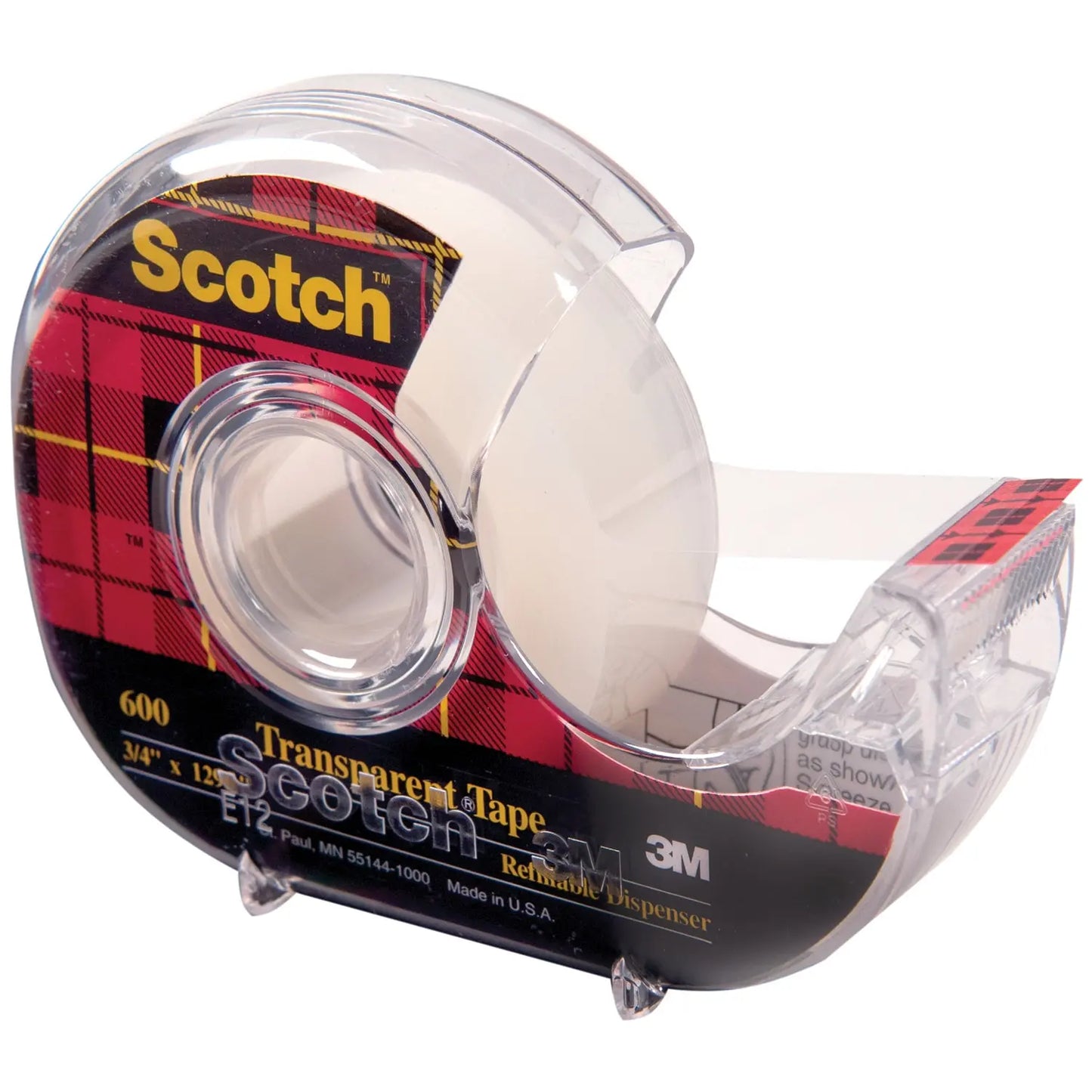 Scotch Transparent Tape with Refillable Dispenser 19mm