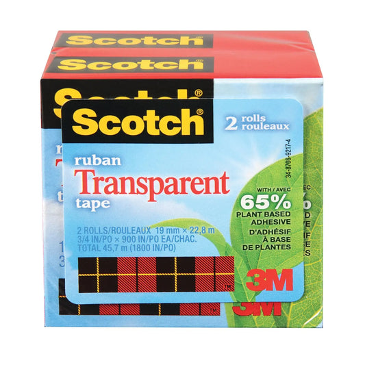 Scotch Transparent Tape Refill with Plant-Based Adhesive