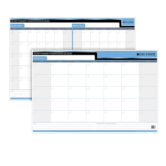 Day-Timer Flexible 30-Day/60-Day Undated Dry-Erase Calendar, 36" x 24", Bilingual