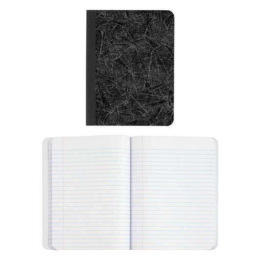 TOPS Wide-Ruled Composition Book, Black Marble Cover, 9-3/4" x 7-1/2", 100 Sheets