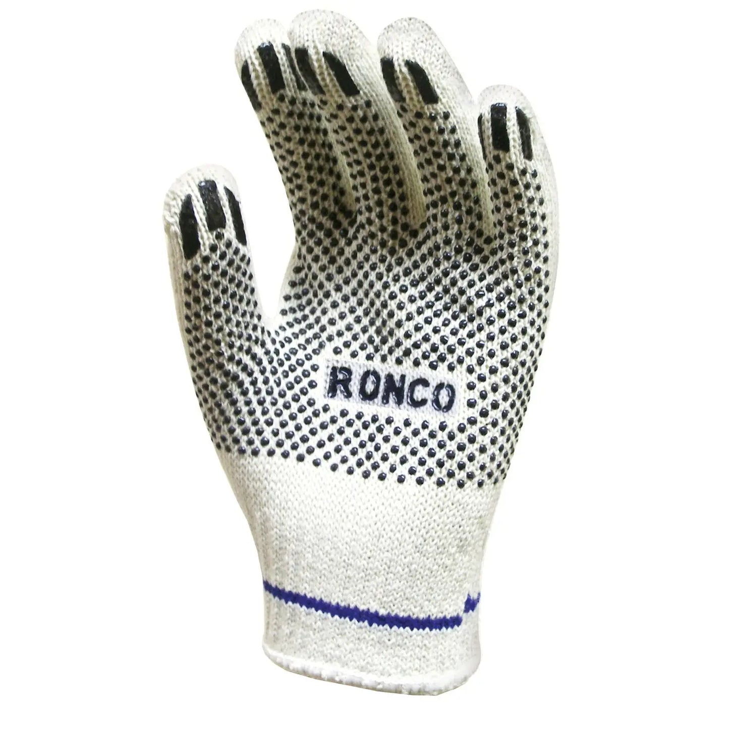 Ronco String Knit Gloves with PVC Dots, Small