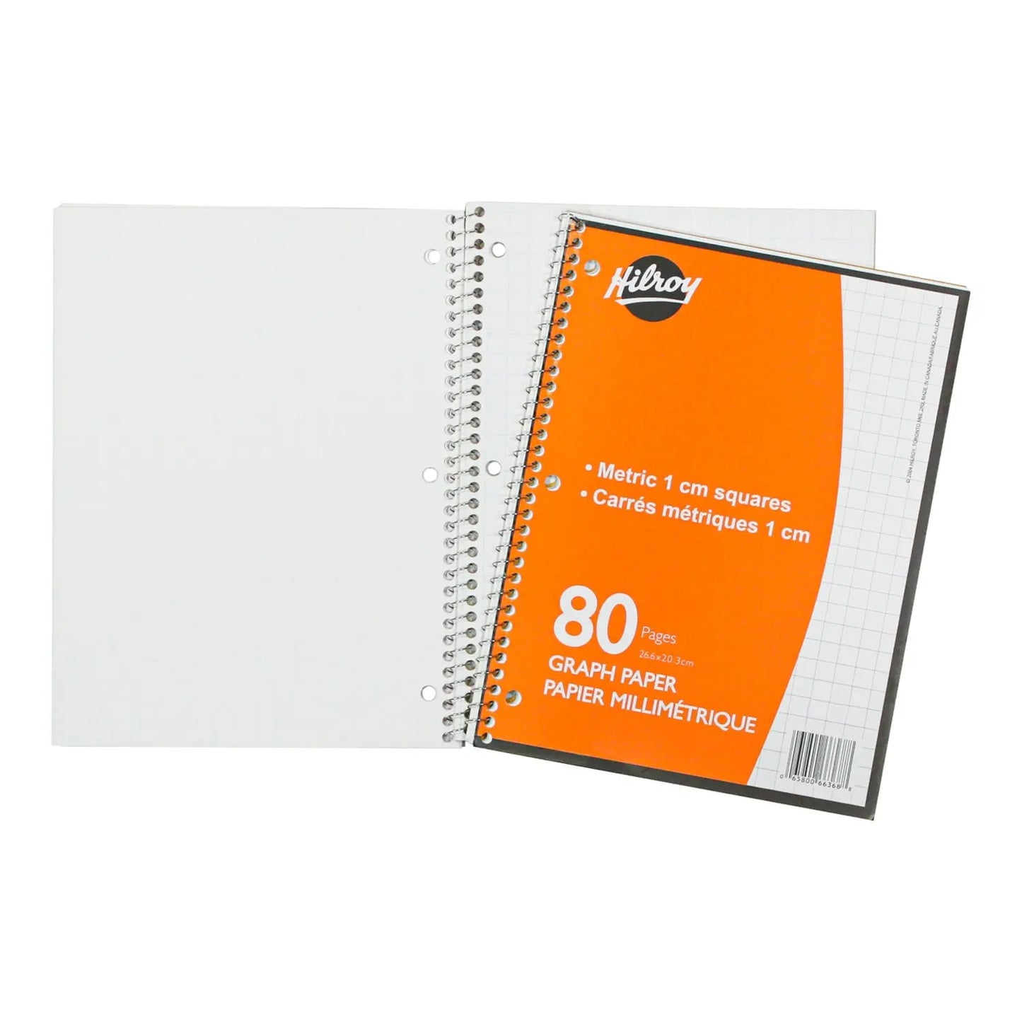 Hilroy 1-Subject Metric Graph Notebook, 8" x 10-1/2", 80 Pages