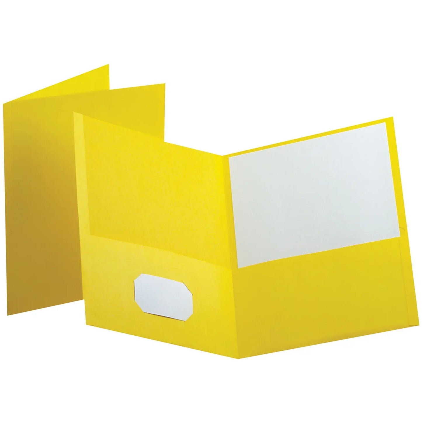 Oxford Embossed Twin-Pocket Report Cover Folders, Yellow, Letter Size