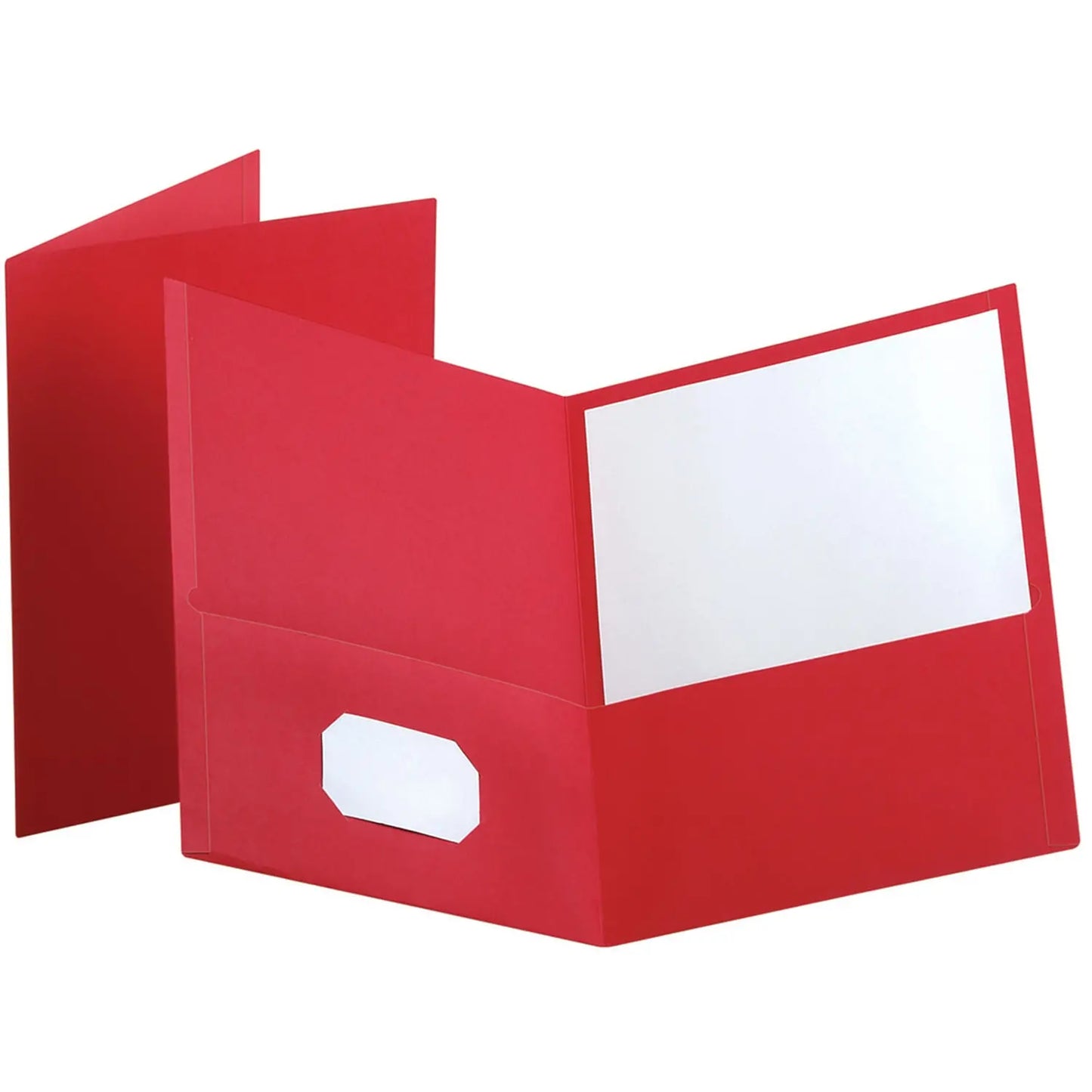 Oxford Embossed Twin-Pocket Report Cover Folders, Red, Letter Size