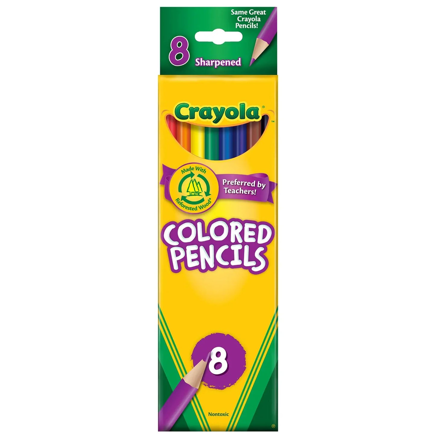 Crayola Bright Intense Coloured Pencils, Assorted Colours, 8/PK