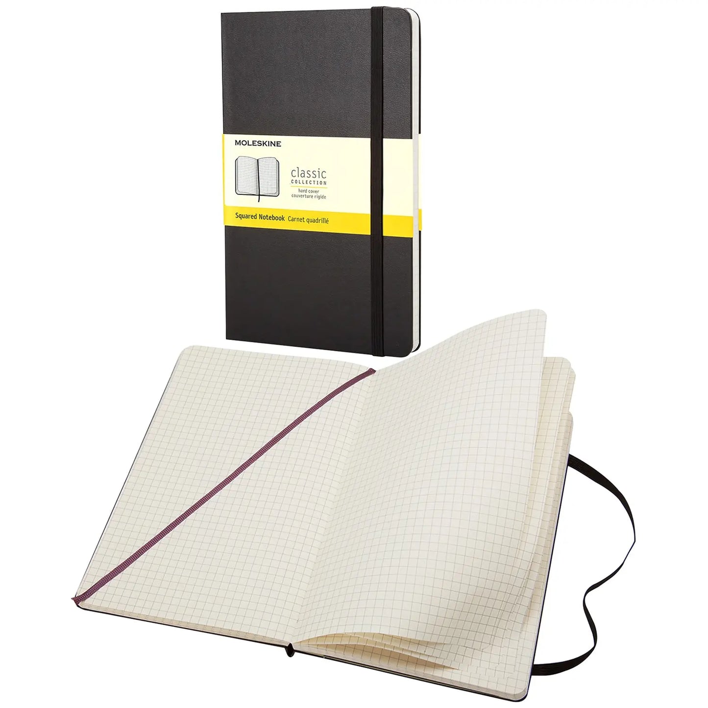 Moleskine Classic Notebook, Grid, Black, 5" x 8 1/4"