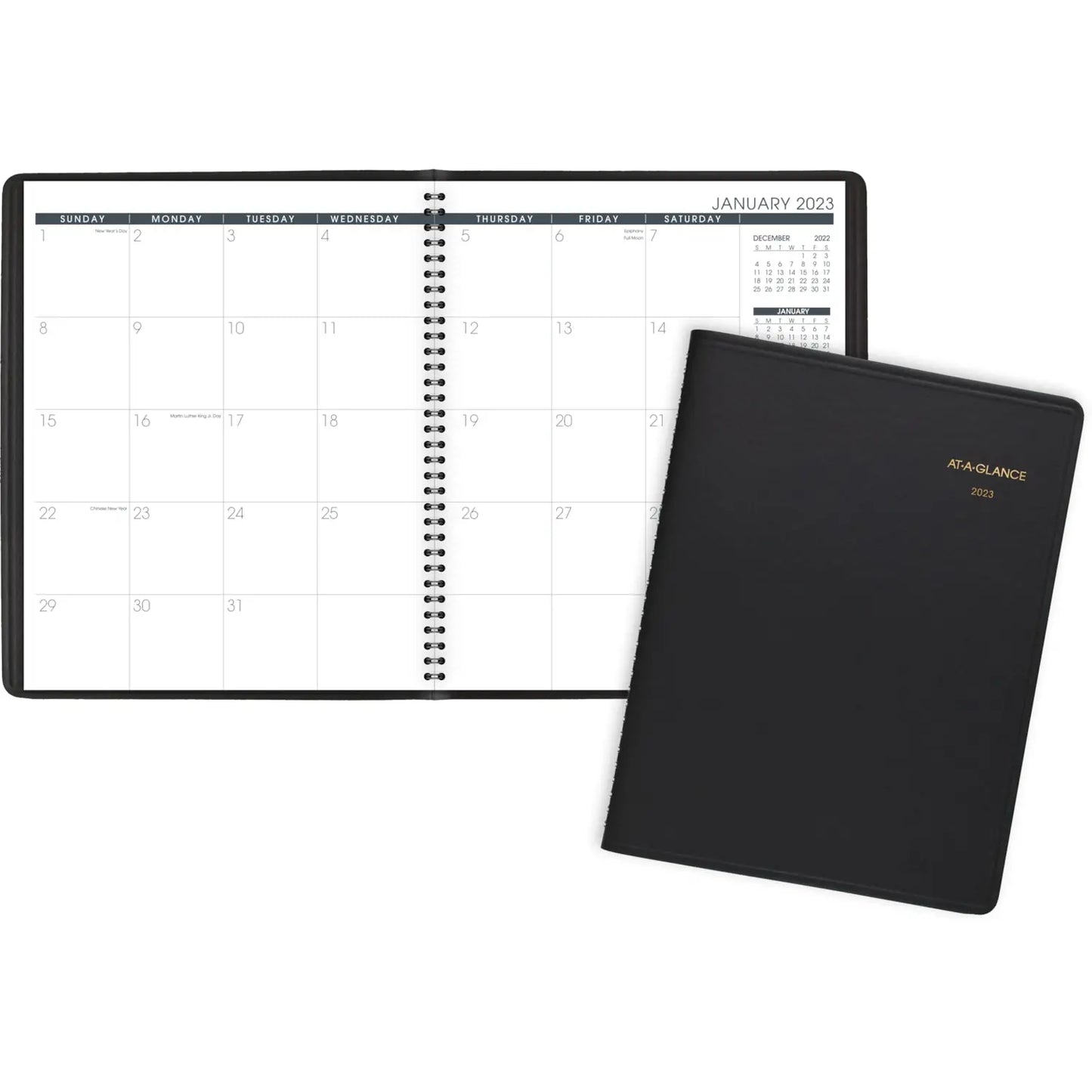 At-A-Glance 15-Month Monthly Planner, Black, 11'' x 9'', January - March, English