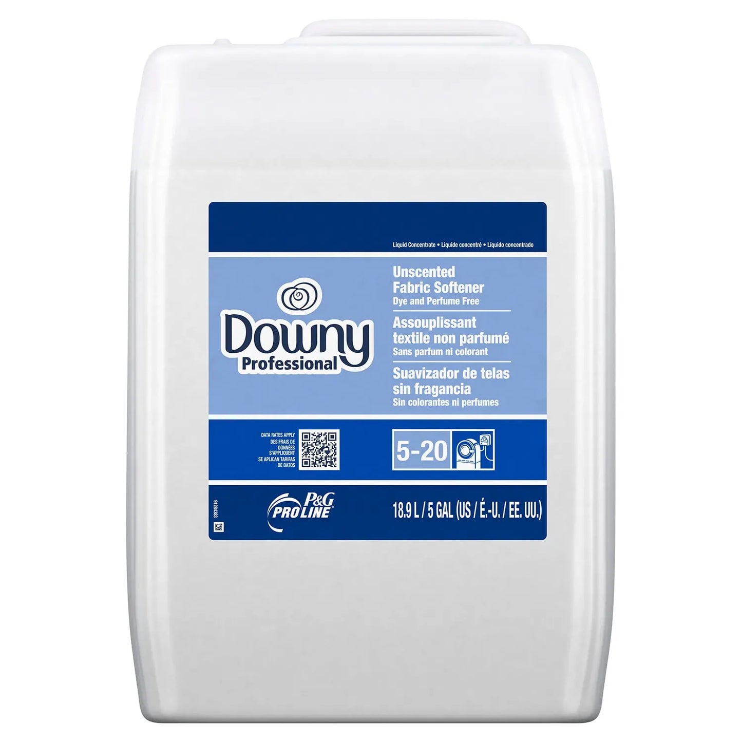 Downy Professional Fabric Softener, Concentrate Closed Loop, Unscented, 18.9 L