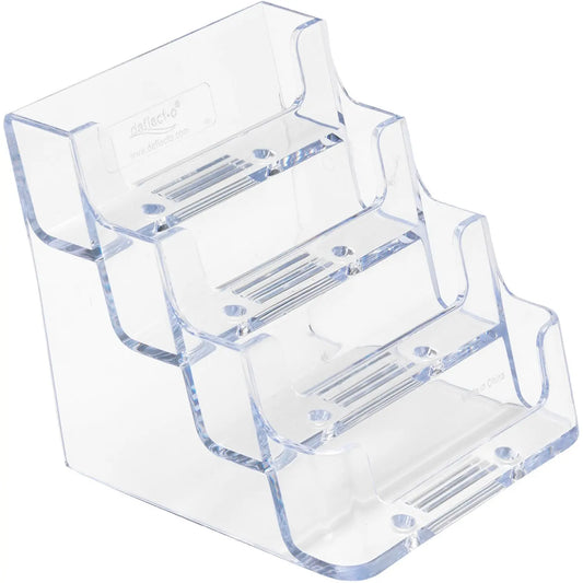 Deflecto 4-Pocket Clear Desktop Business Card Holder