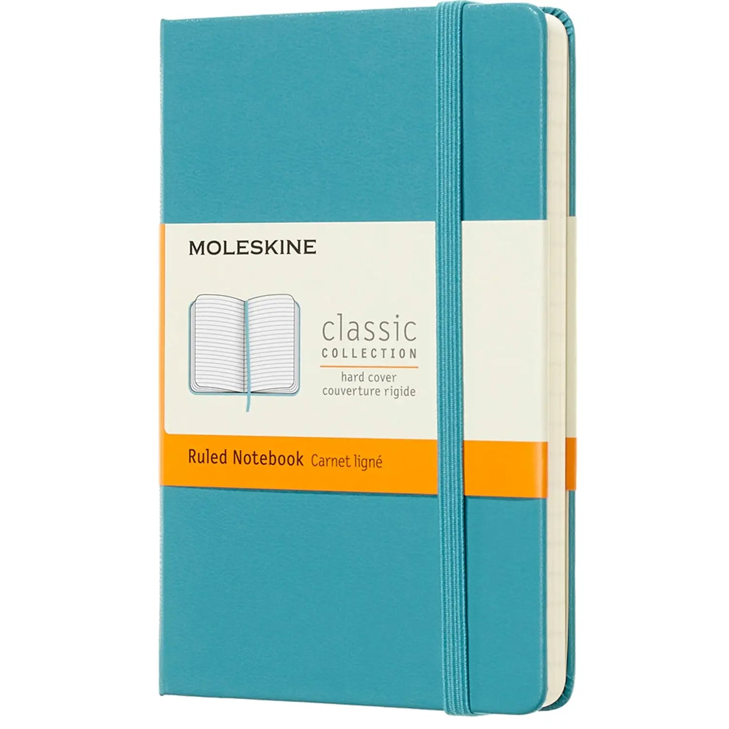 Moleskine Classic Notebook, Reef Blue, 3-1/2" x 5-1/2", English, Hardcover