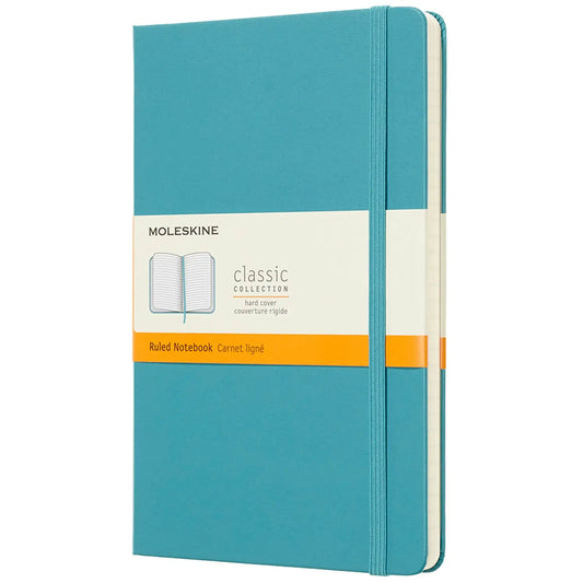 Moleskine Classic Notebook, Reef Blue, 5" x 8 1/4", English, Hardcover