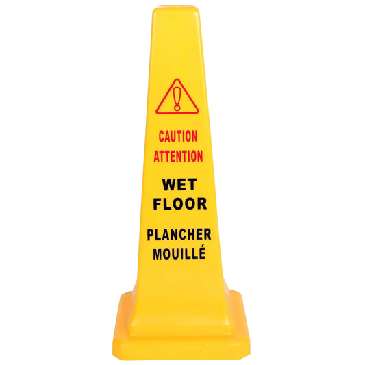 Globe Commercial Products Large Caution Wet Floor Safety Cone