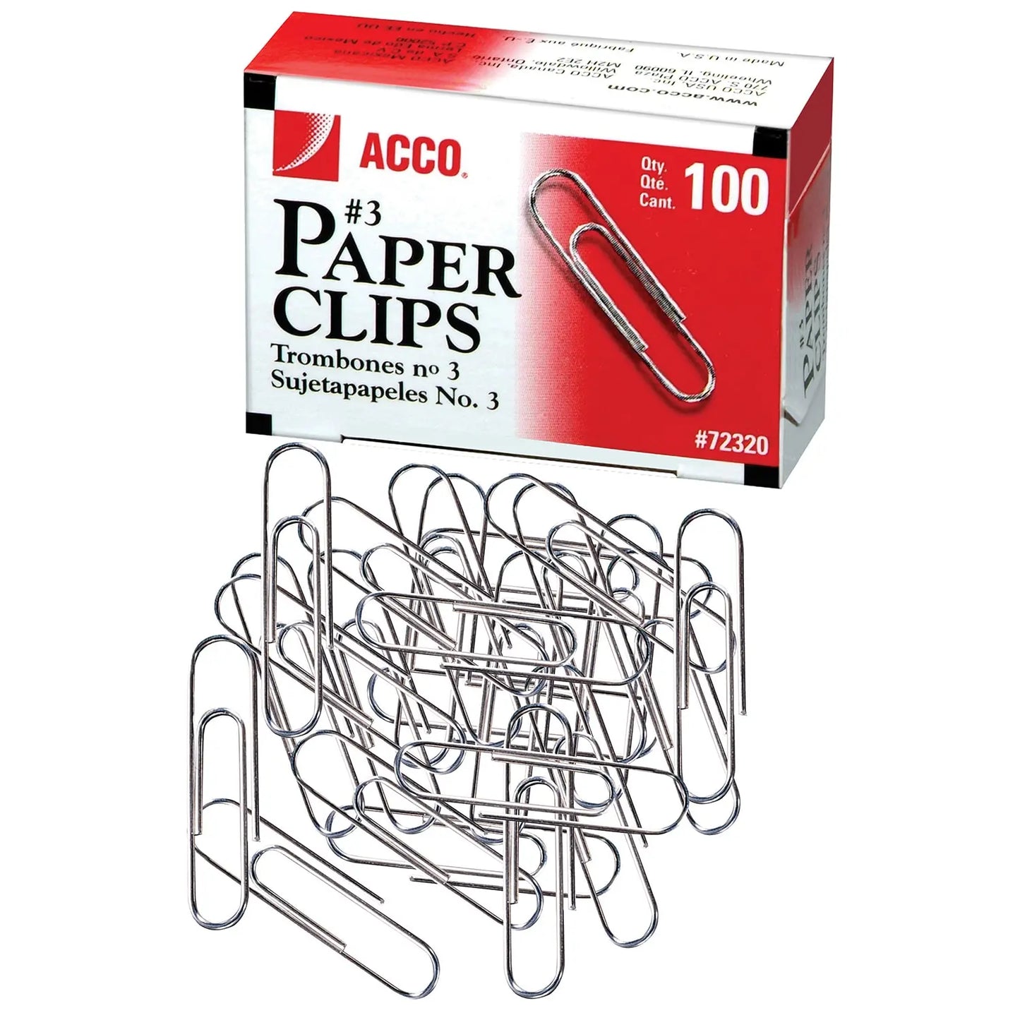 #3 SMOOTH PAPER CLIPS, 100/BX