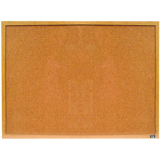 Quartet® Standard Cork Bulletin Board, Varnished Oak Frame, 24" x 18"