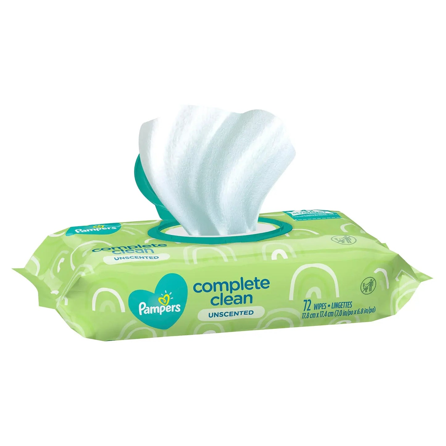 Pampers Complete Clean Baby Wipes, Unscented, 72 Wipes/PK