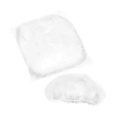 Globe Commercial Products Non-Woven Polypropylene 24" Bouffant Cap/Hairnet, White, Pack of 100