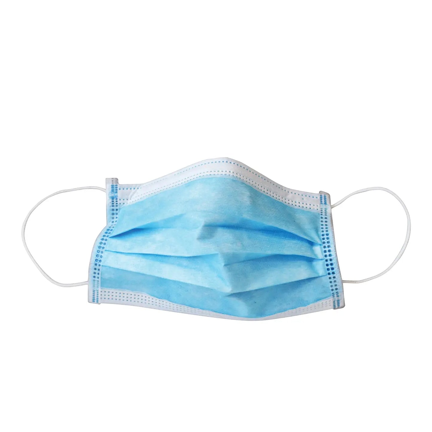 Globe Commercial Products 3-Ply Disposable Masks, Adult Size, ASTM 2 Certified, Blue, Box of 50