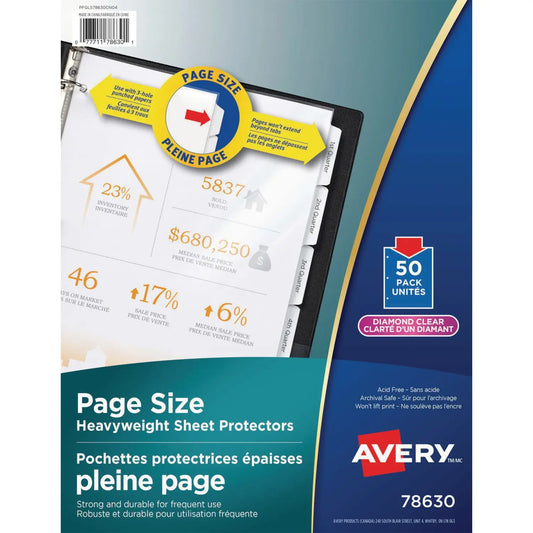 Avery Heavyweight Page Size Sheet Protectors, Diamond Clear, Letter Size (50/PK)