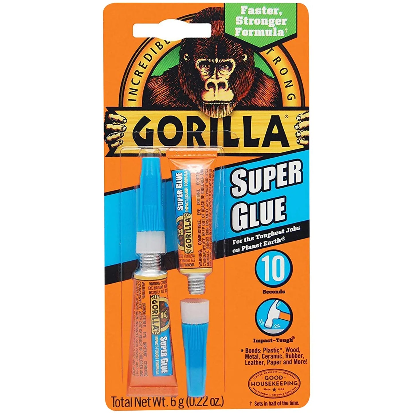 Gorilla Super Glue, Liquid, 3 g, 2/pk