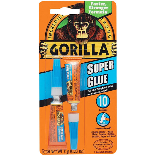 Gorilla Super Glue, Liquid, 3 g, 2/pk