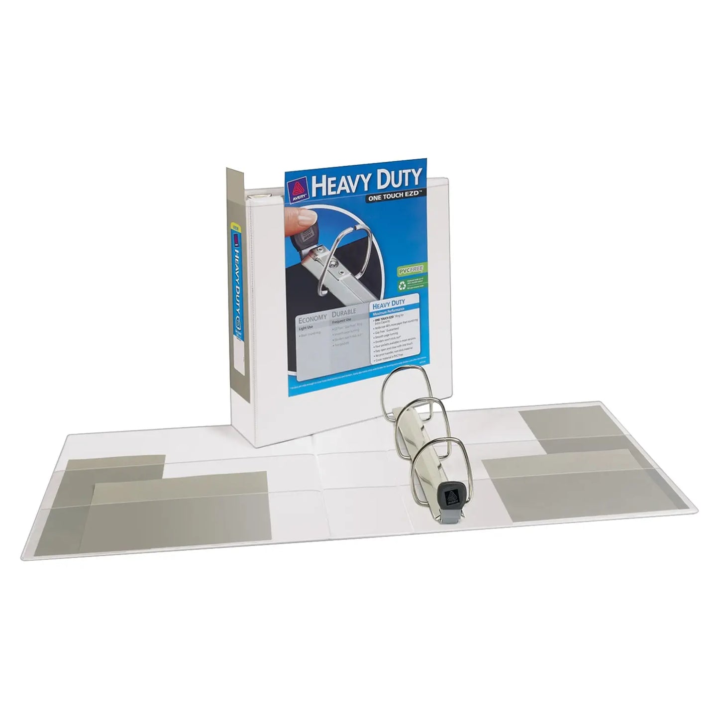 Avery 2" Heavy-Duty View Binder D-Ring, White, Letter-Size