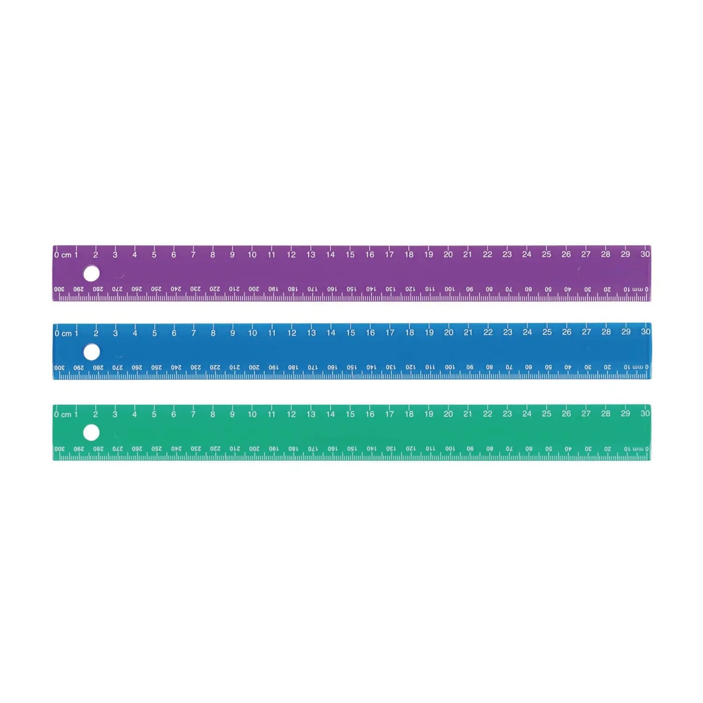 Westcott 30 cm Plastic Metric Ruler, Assorted Jewel Colours