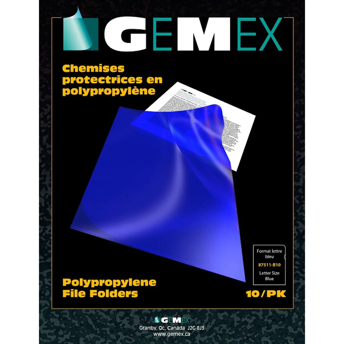 GEMEX POLYPRO FILE FOLDERS YEL