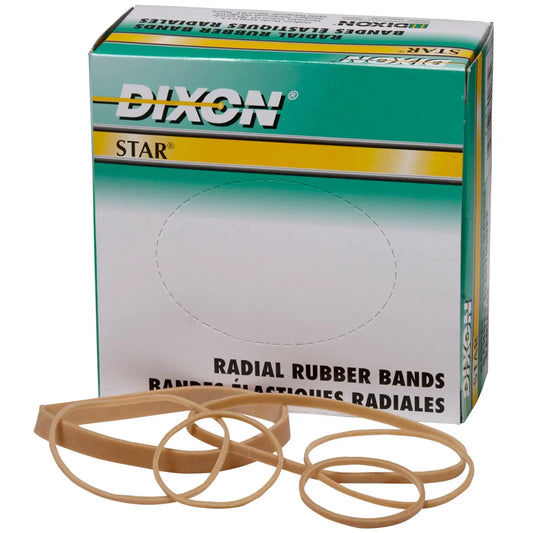 Dixon Star Radial Rubber Bands, Size #333/Assorted, 1/4-Lb/BX