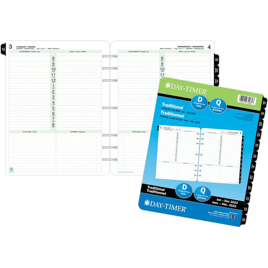 Day-Timer Dated Refill, 1-Page/Day, Folio, 11'' x 8-1/2'', Bilingual